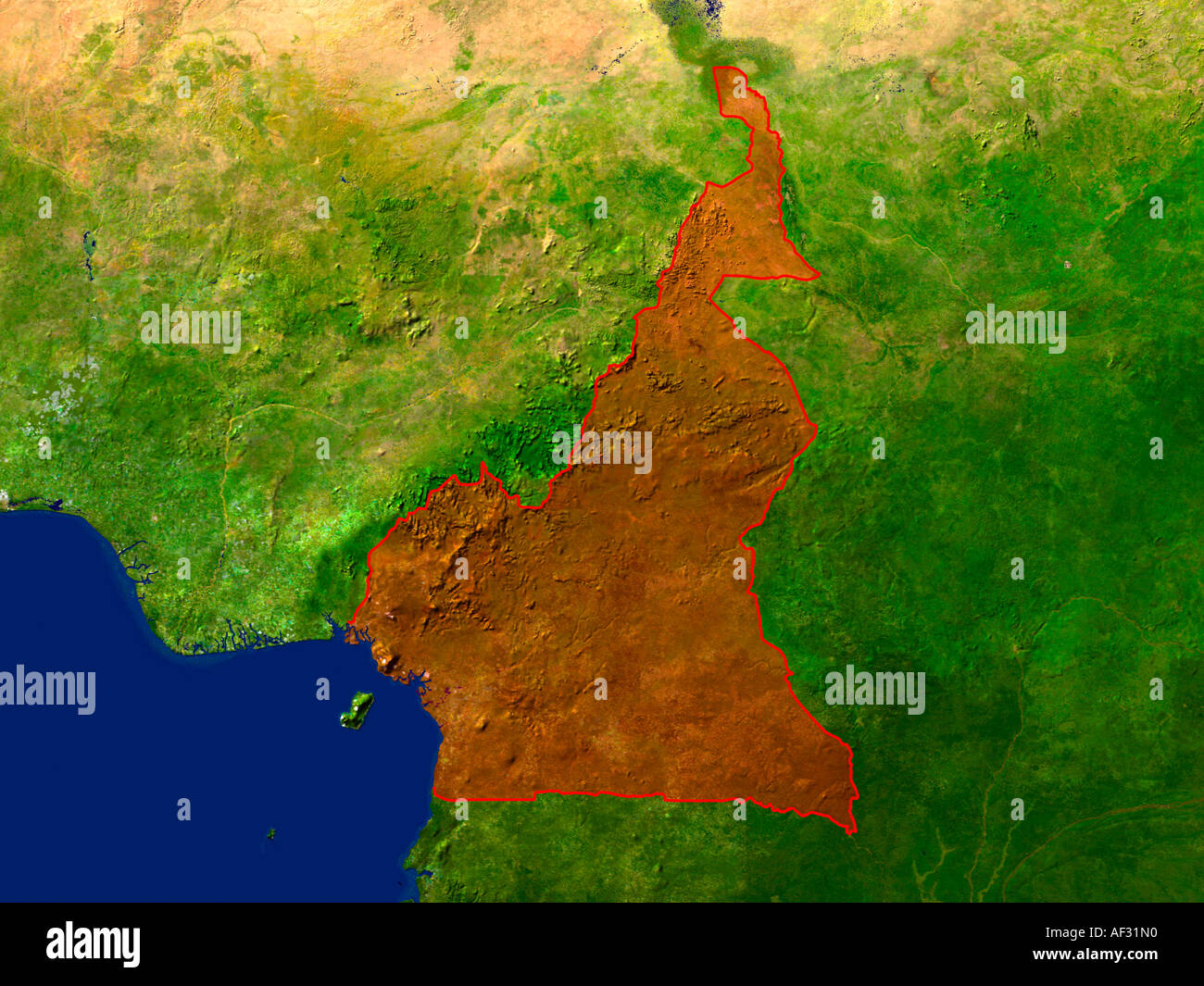 L'image en surbrillance du Cameroun Banque D'Images