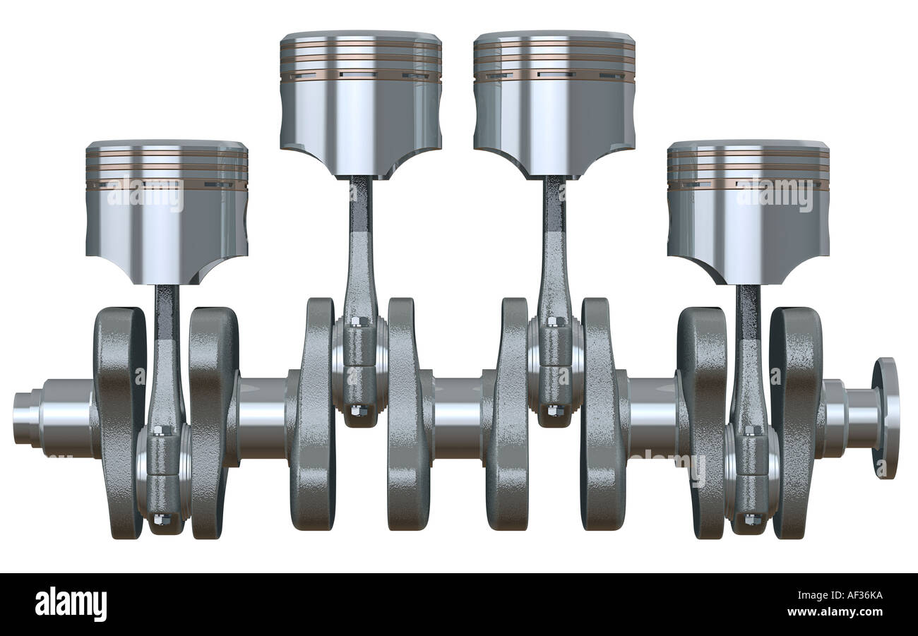 Vilebrequin et pistons Banque D'Images