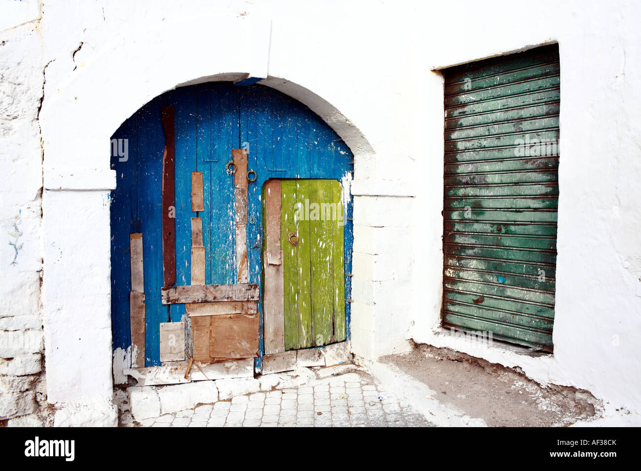 Bâtiment coloré dans la médina d'Azemmour au Maroc près d'El Jadida Banque D'Images