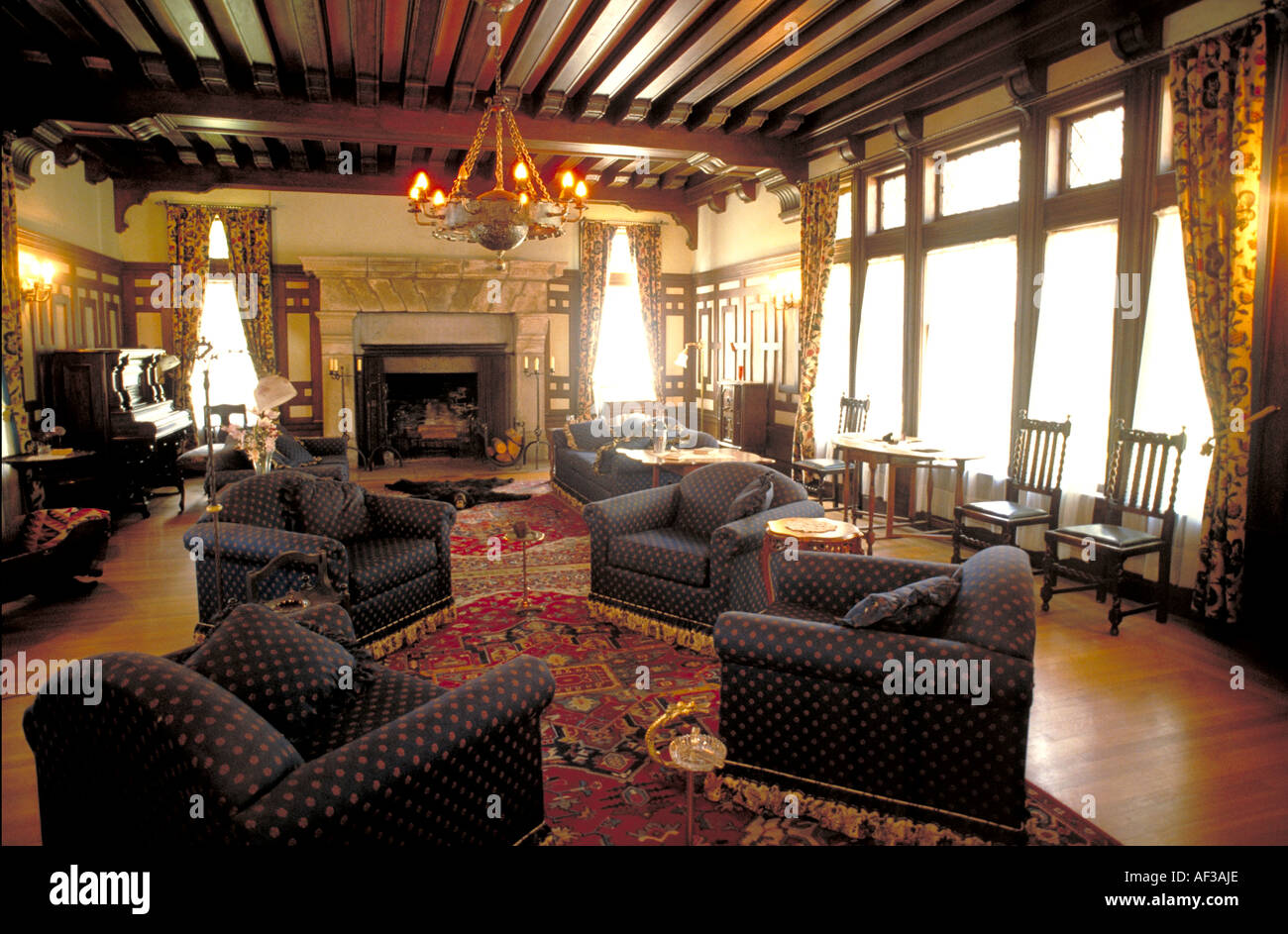 1404 Elk243 Californie Lake Tahoe Sugar Pine Point State Park Ehrman Mansion 1903 intérieur Banque D'Images