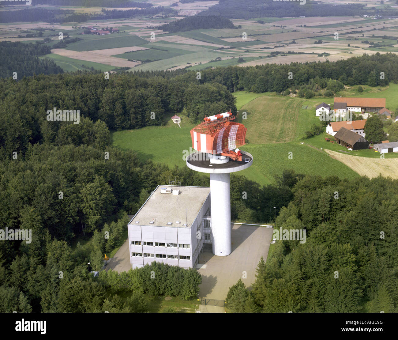 Le contrôle de la circulation aérienne, à l'unité radar près de Lauterhofen, Germany Banque D'Images