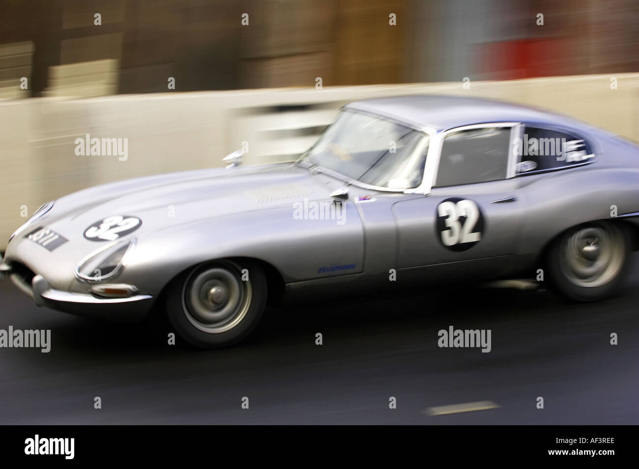 E Type Jaguar Classic Street Racing Dunedin ile sud Nouvelle Zelande Banque D'Images