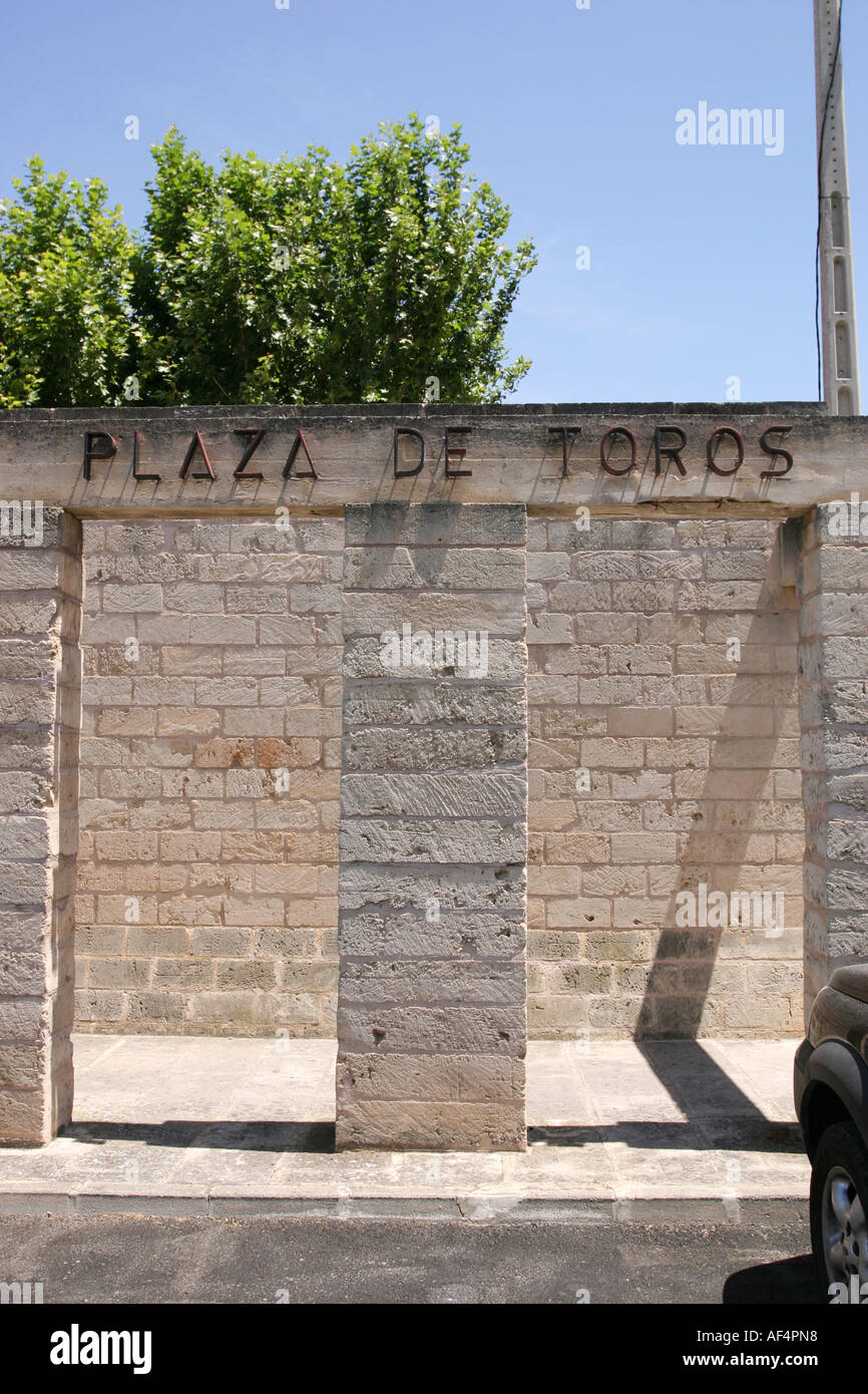 L'arène de corrida dans la vieille ville d'Alcudia de l'île de Majorque Espagne Banque D'Images