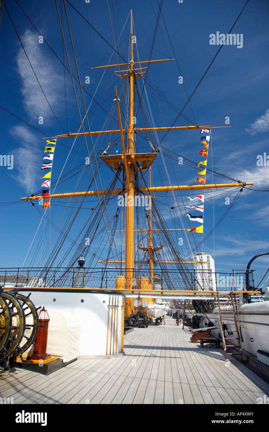 Le HMS Warrior, le chantier naval historique de Portsmouth, Portsmouth, Hampshire, England, UK Banque D'Images