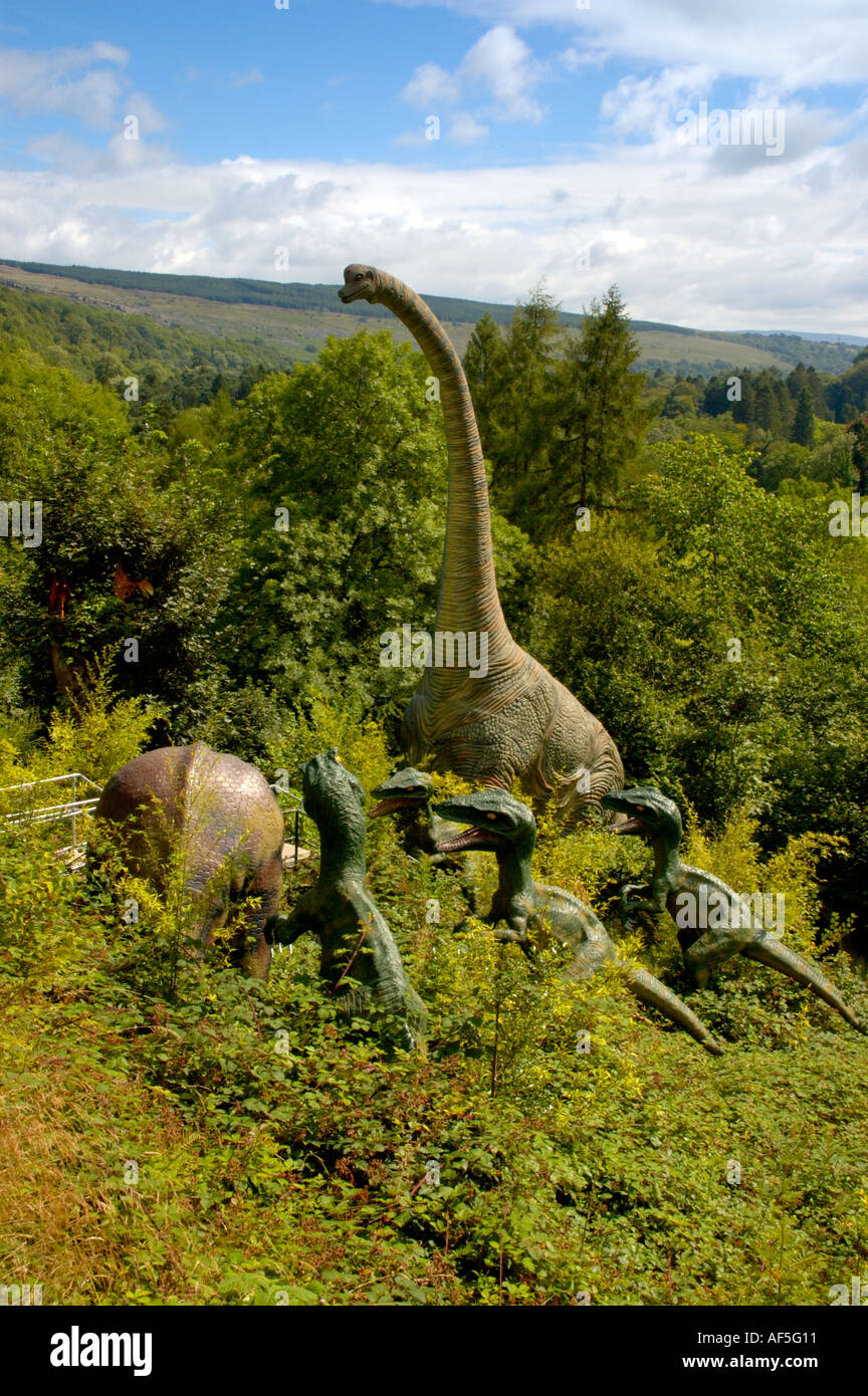 Scène de chasse dans les dinosaures préhistoriques Banque D'Images