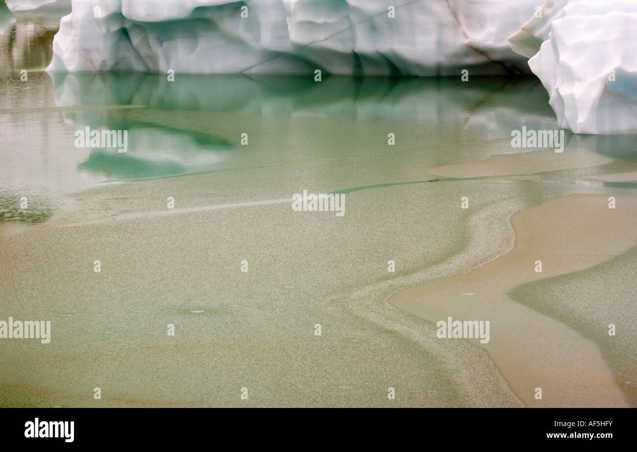 Mt Edith Cavell étang glaciaire d'icebergs, Jasper National Park, Alberta, Canada Banque D'Images