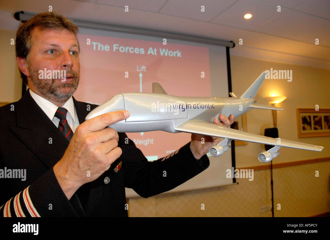 Voler sans peur cours organisé par Virgin Airlines. Banque D'Images