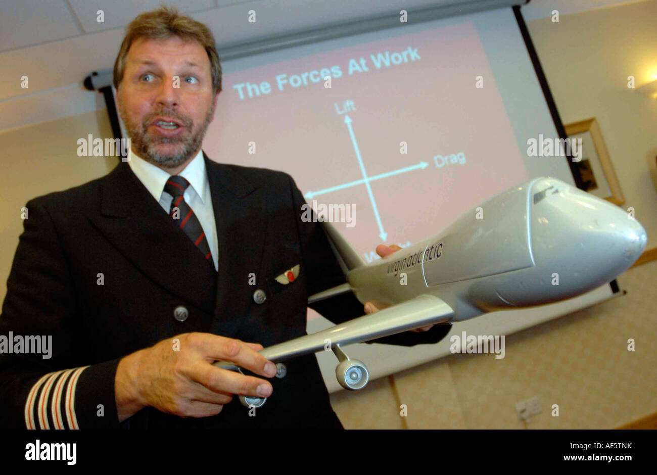 Voler sans peur cours organisé par Virgin Airlines. Banque D'Images