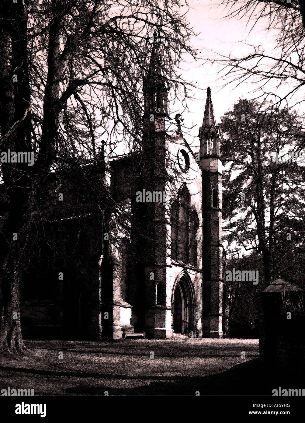 Spooky Image d'une Eglise. Banque D'Images