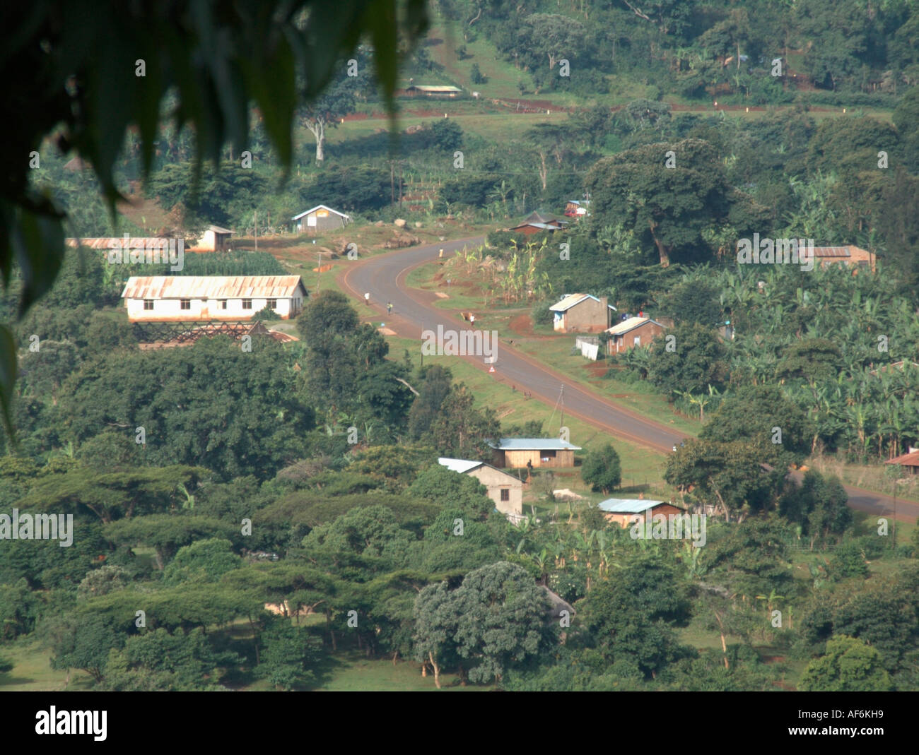Sipi ville sur la route de Kapchorwa à Mbale sur le mont Elgon Banque D'Images