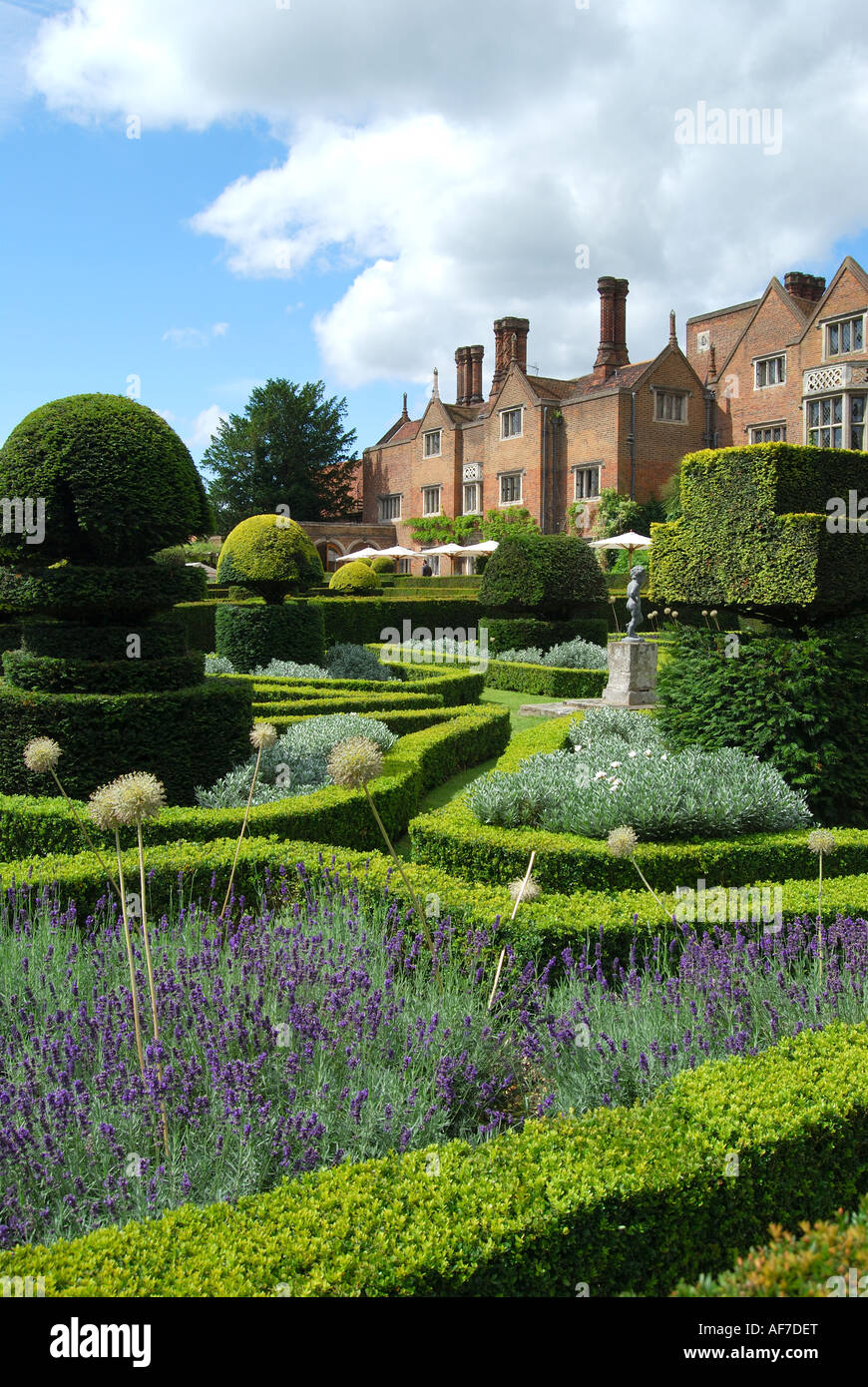 Des haies et jardins de topiaires Great Fosters Hotel, Egham, Surrey, Angleterre, Royaume-Uni Banque D'Images