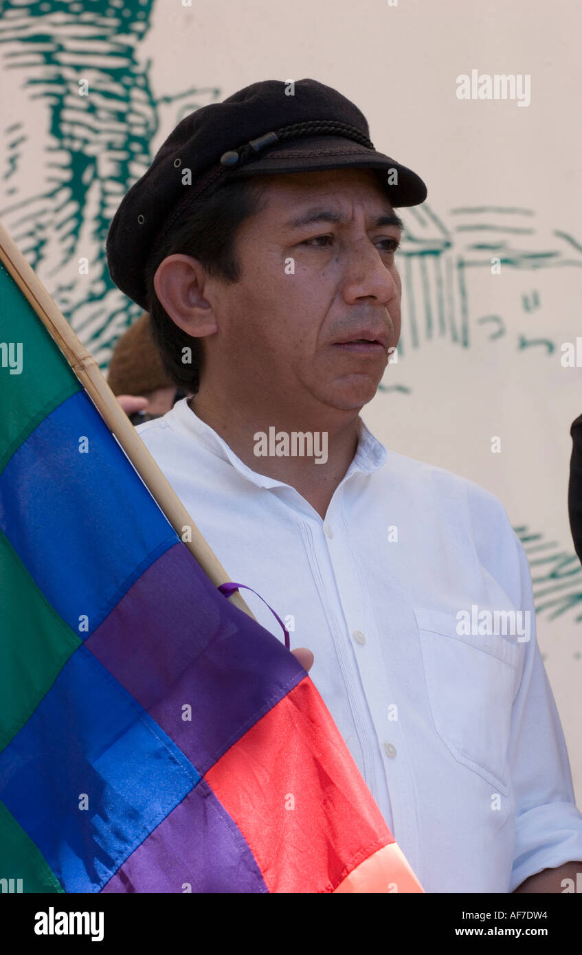 Activiste politique bolivienne a Oscar Olivera Banque D'Images