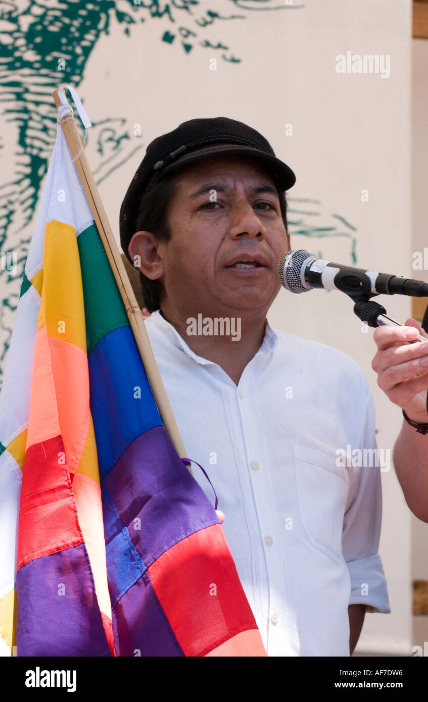 Activiste politique bolivienne a Oscar Olivera Banque D'Images