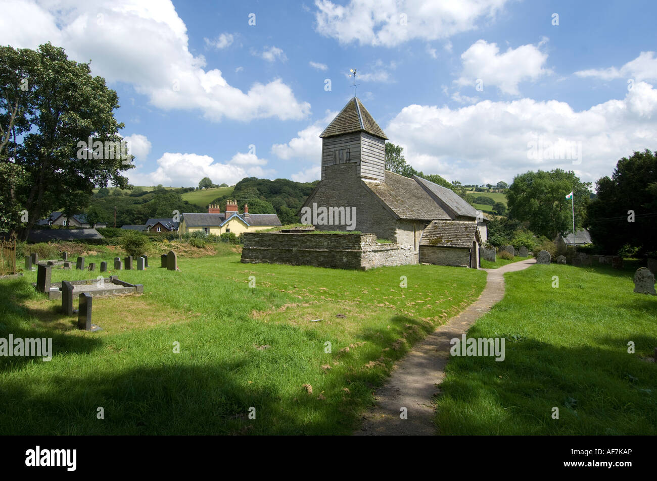 Eglise St Mary Magdalene Bleddfa dans village de campagne rural Powys Pays de Galles Banque D'Images