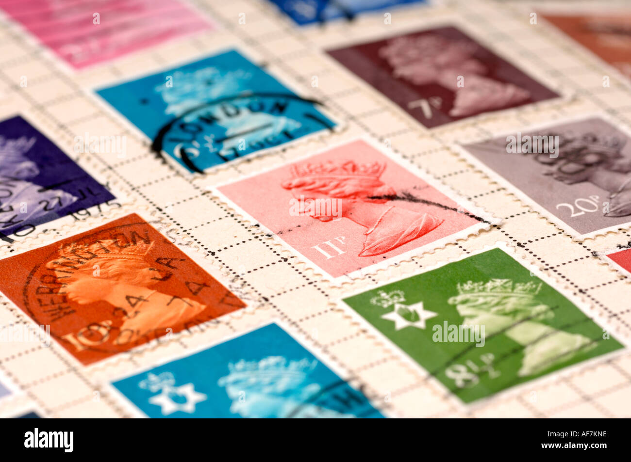 Les timbres britanniques Banque D'Images