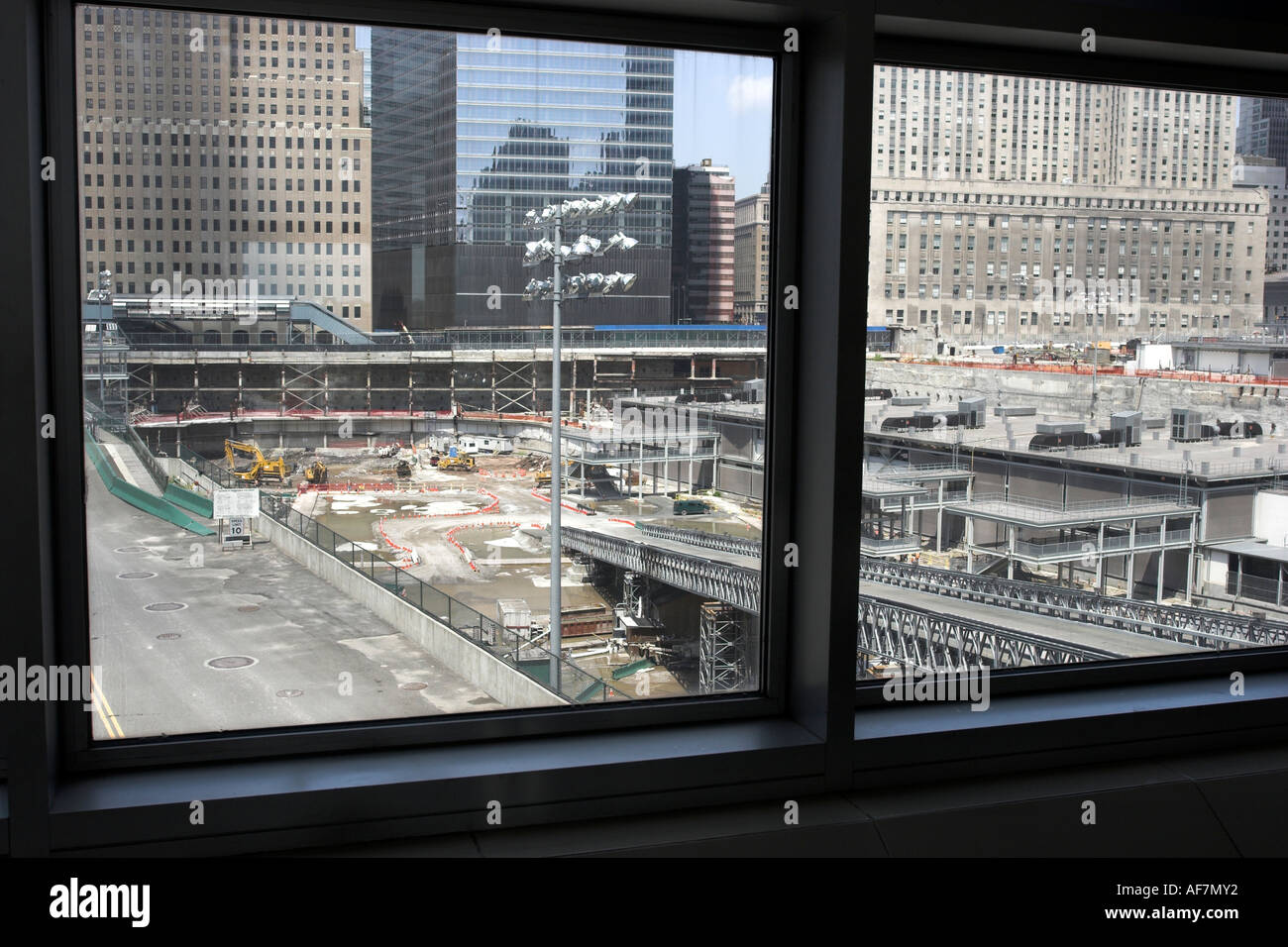 Construction à ground zero à New York. Banque D'Images