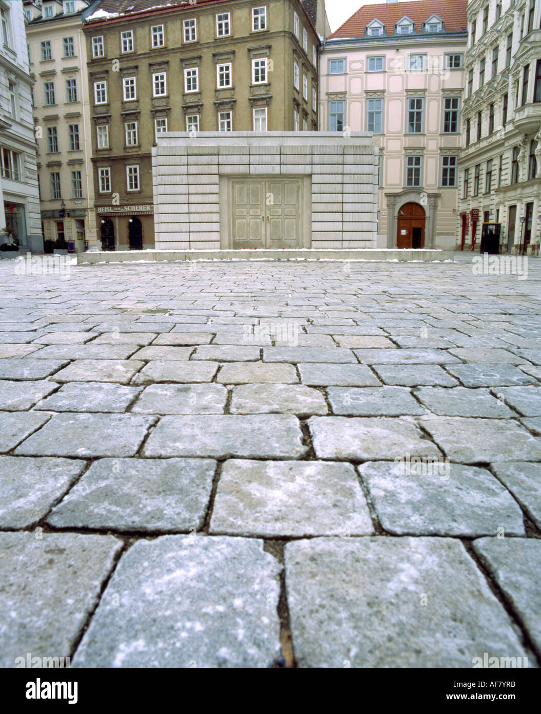 Holocaust Memorial, Judenplatz, Vienne, Autriche. Banque D'Images