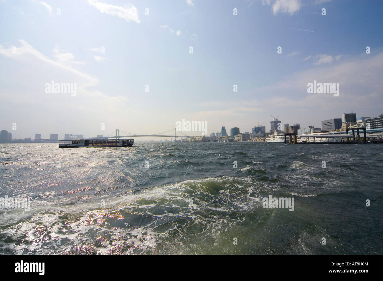 Vue sur la ville à partir de la baie de Tokyo, Tokyo, Japon, Asie Banque D'Images