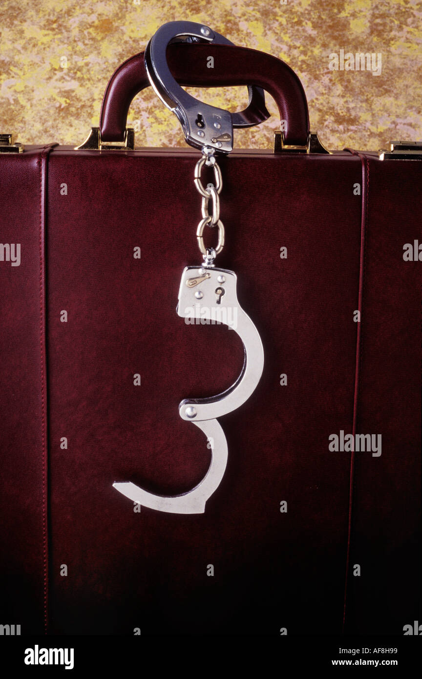 Porte-documents avec des menottes Banque D'Images