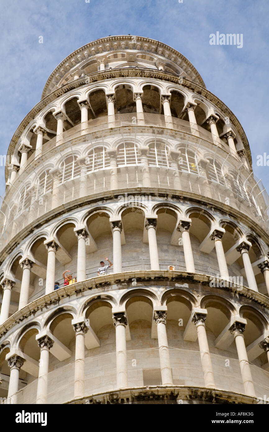 Tour penchée à Campo di Miracoli domaine de Miracles Pise Toscane Italie Banque D'Images