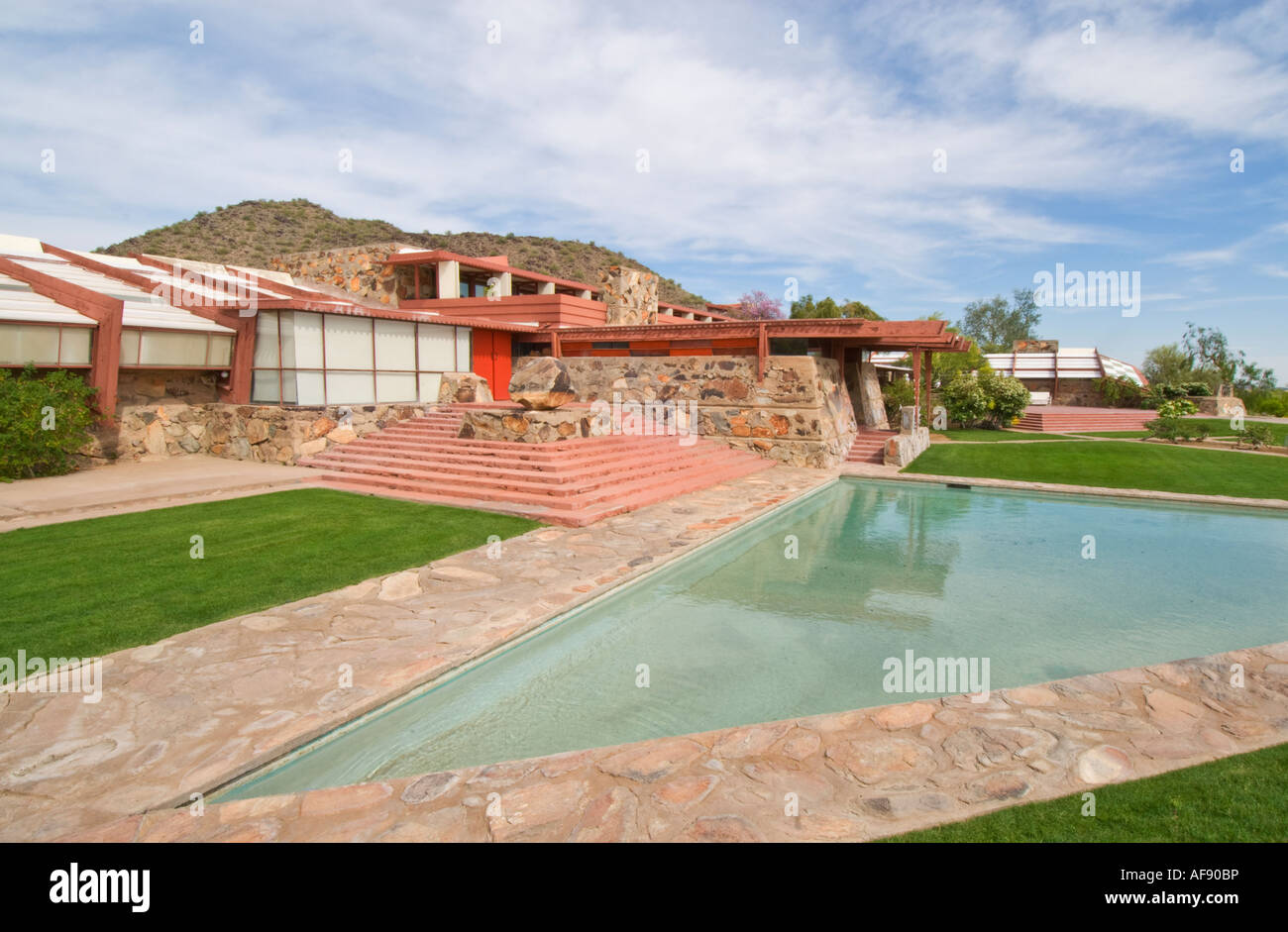 Scottsdale Arizona Taliesin West l'architecte Frank Lloyd Wright et studio accueil hiver Banque D'Images