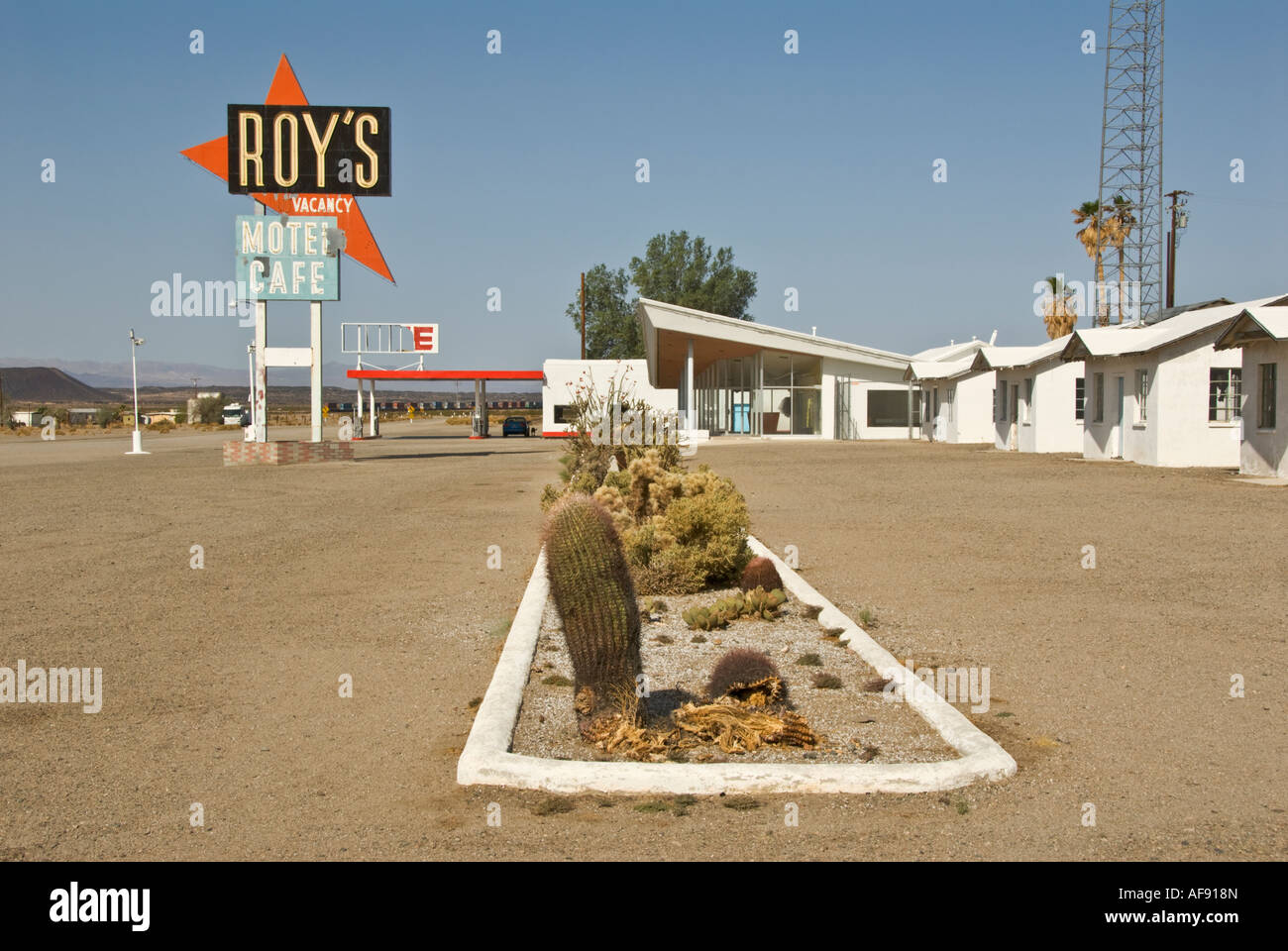 Californie L'historique Route 66 Amboy Roy s Motel Cafe Banque D'Images