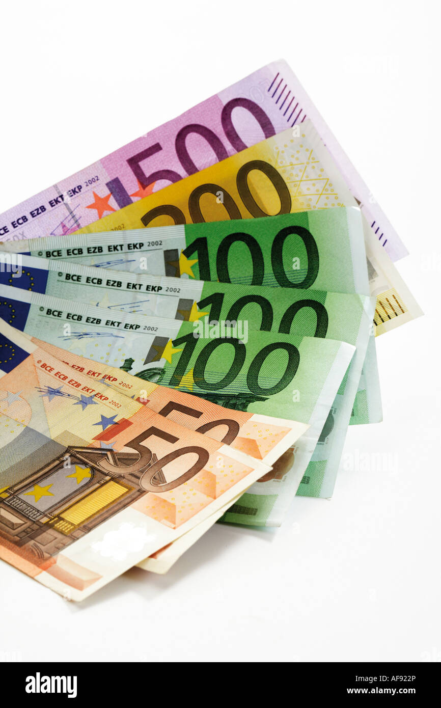 Billets en euro, close-up Banque D'Images