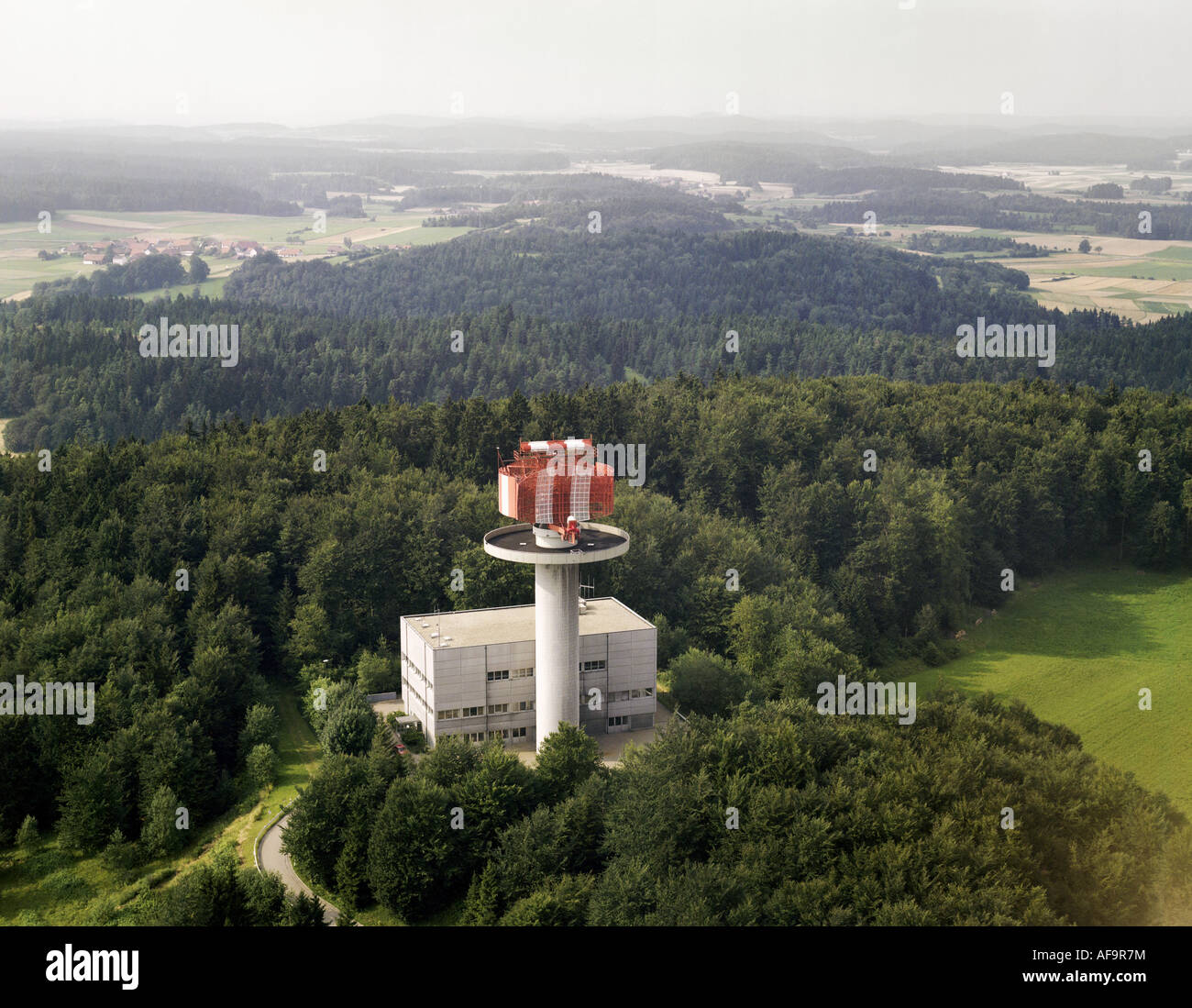 Le contrôle de la circulation aérienne, à l'unité radar près de Mittersberg, Germany Banque D'Images