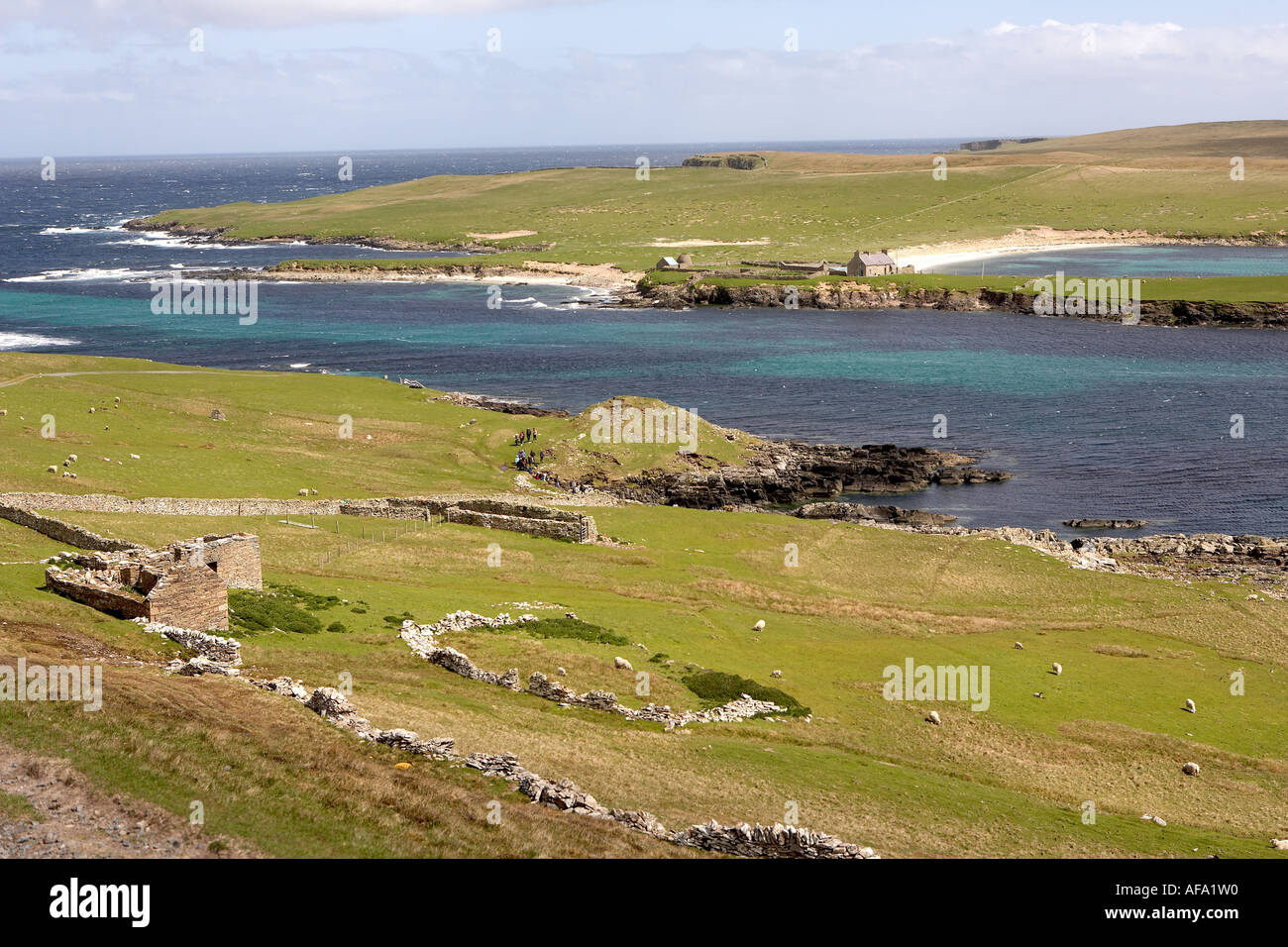 L'île de Noss vu de Bressay Shetland Islands Ecosse Banque D'Images