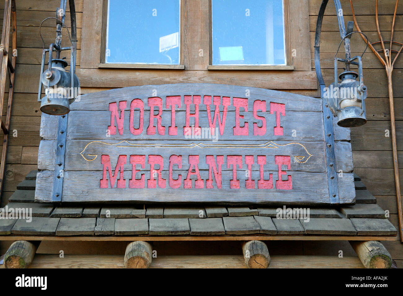 Epcot Center Walt Disney World Orlando Floride du Nord-ouest de la section canadienne signe Mercantile Banque D'Images