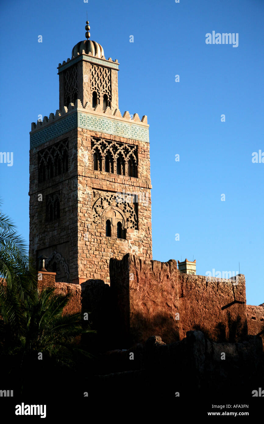 Epcot Center Walt Disney World Orlando Floride Maroc détails architecturaux section stand d'une tour Banque D'Images