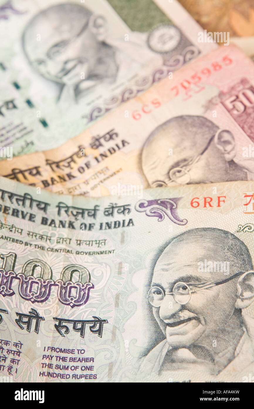 Roupie indienne dans un schéma de propagation notes Banque D'Images