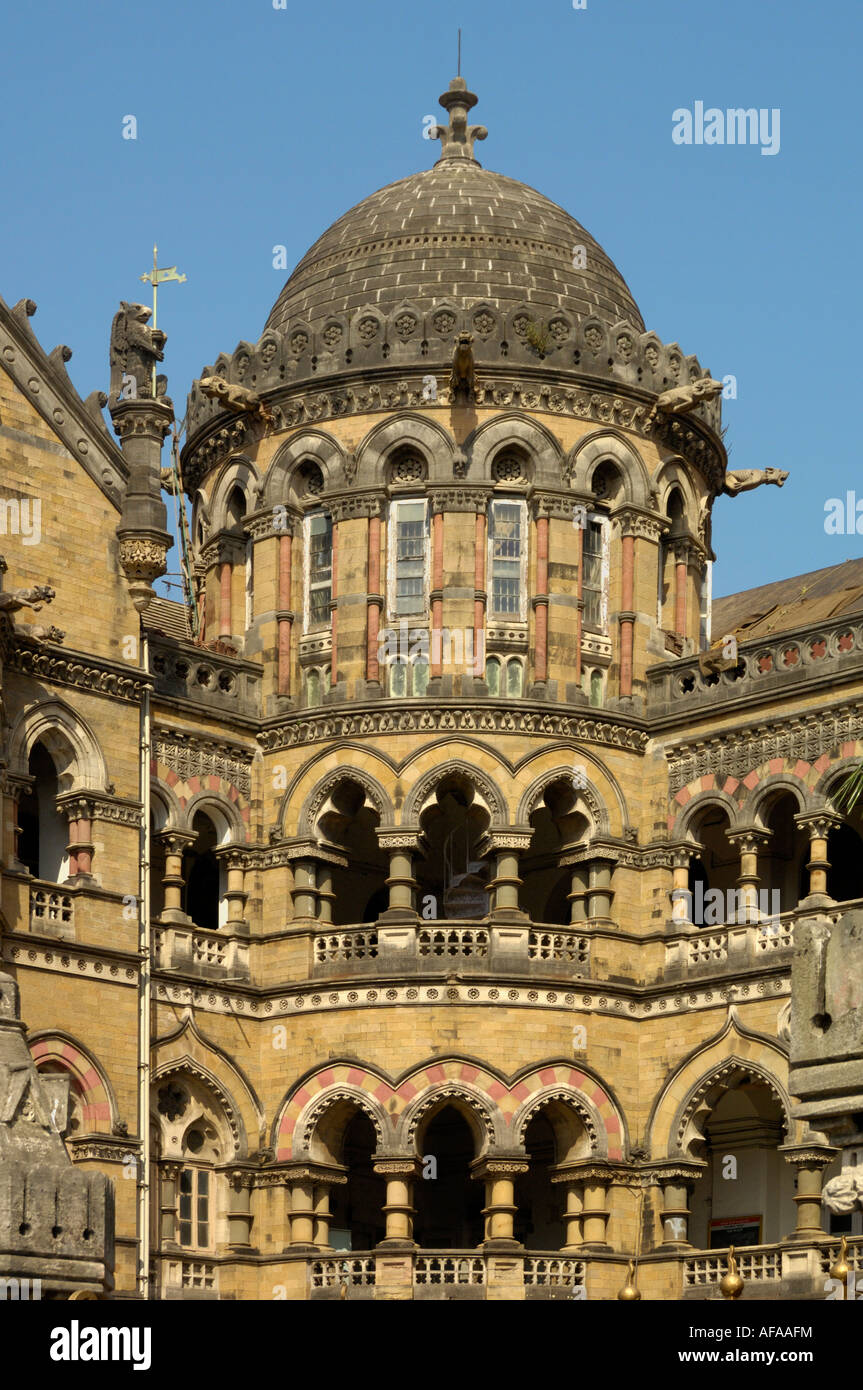 Victoria terminus ou la Gare Chhatrapati Shivaji Mumbai Inde Banque D'Images