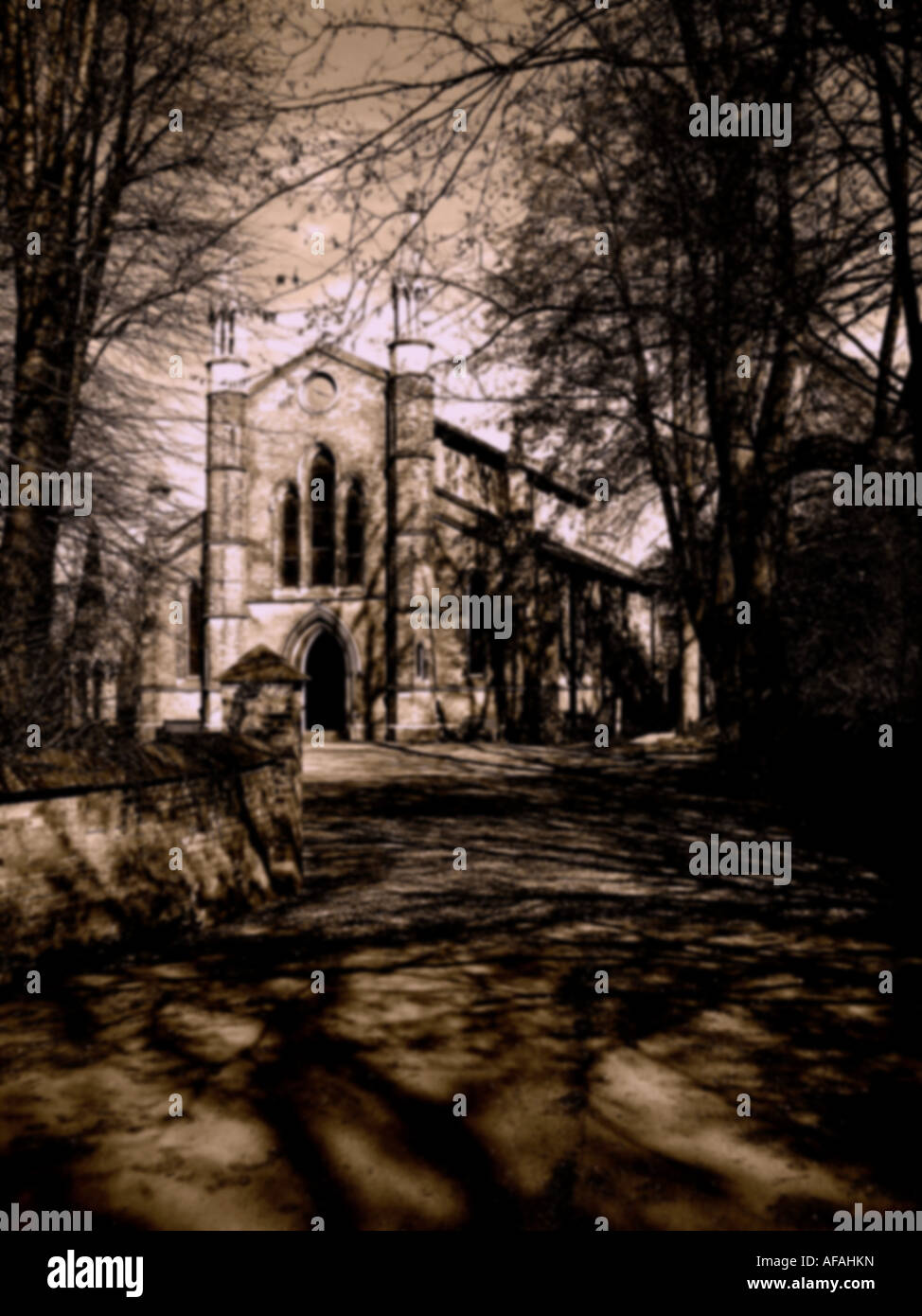 Spooky Image d'une Eglise. Banque D'Images