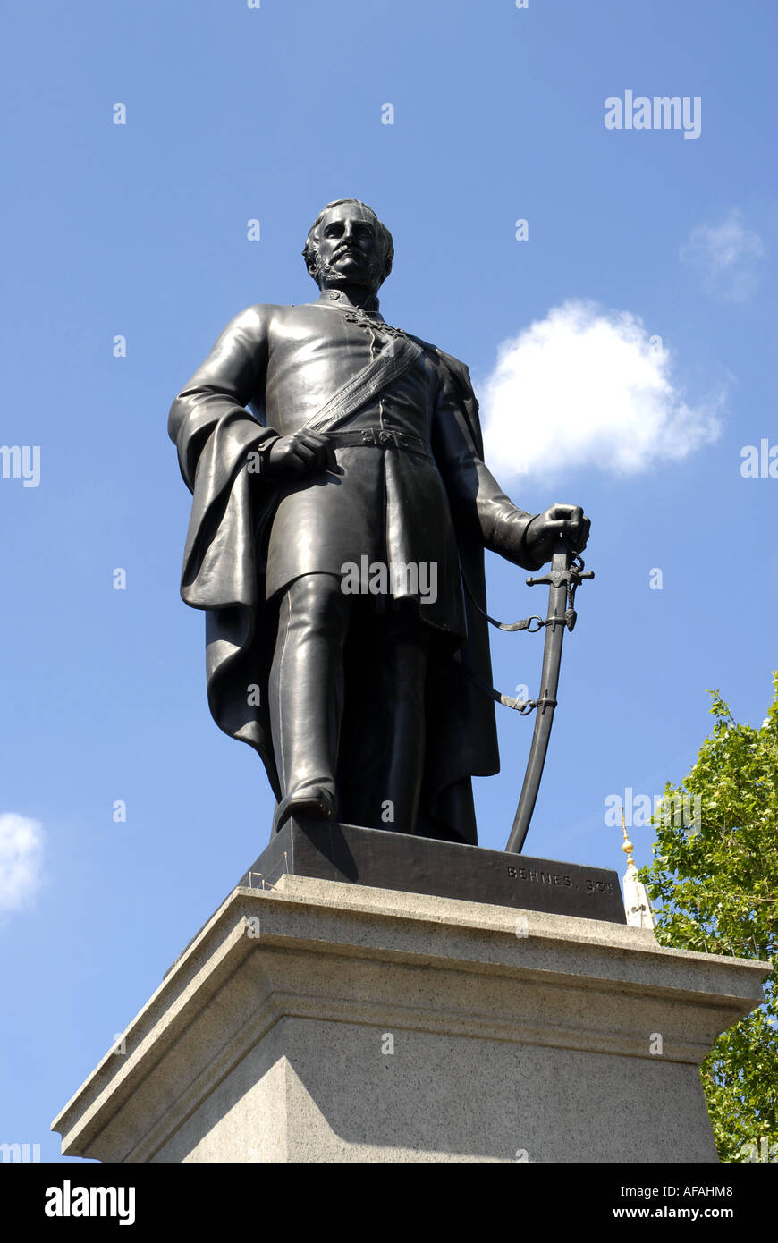 Havelock. Un monument en hommage à son campaaign en Inde 1857. Trafalgar Square, Londres, Angleterre Banque D'Images