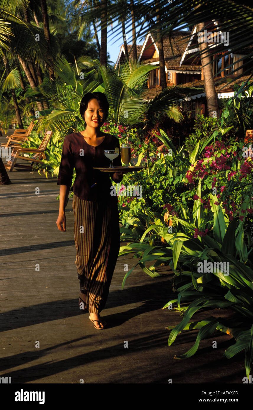 Ngapali boissons dans un hôtel cinq étoiles Banque D'Images