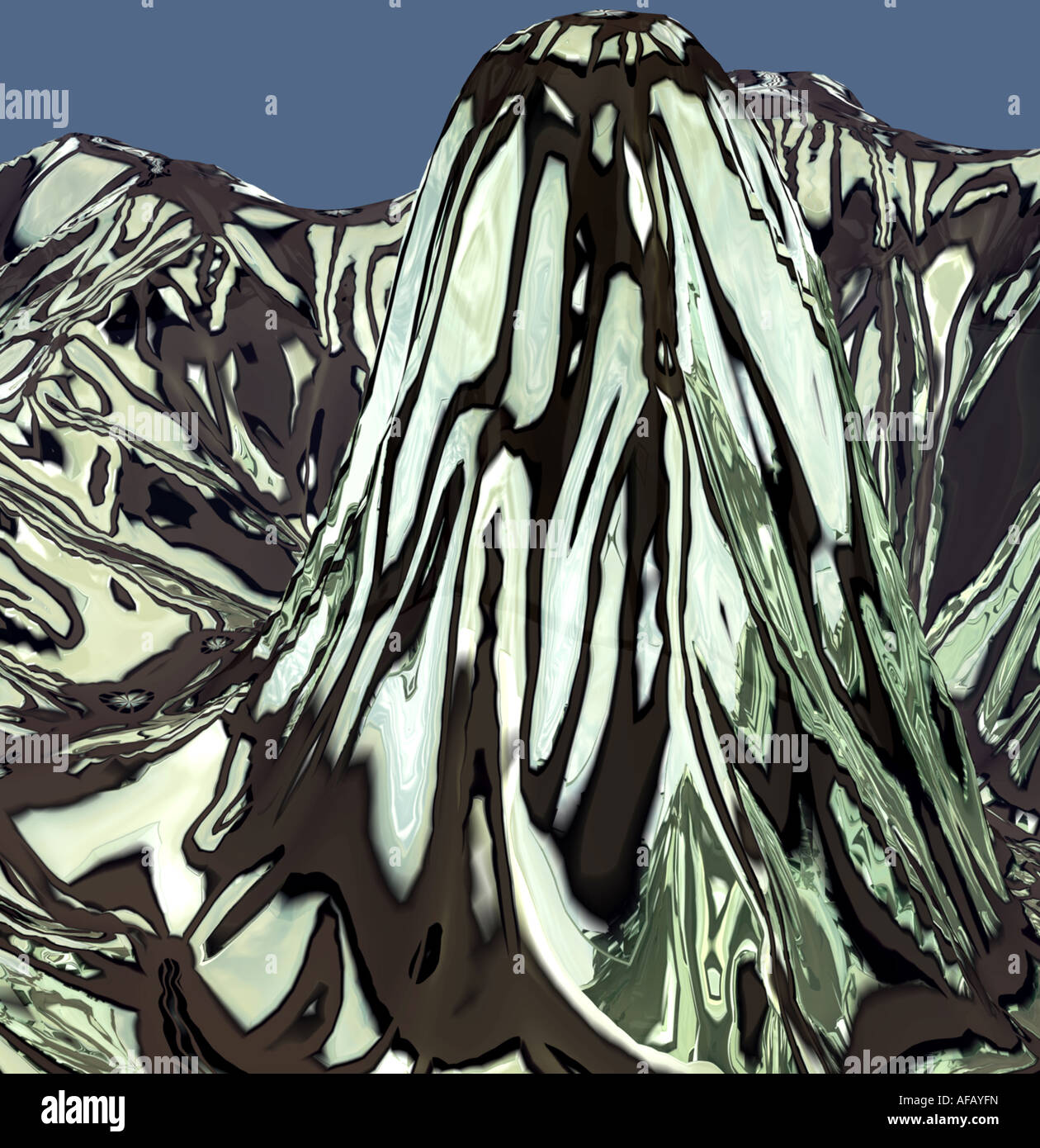 Rendu 3D de montagnes peintes Banque D'Images