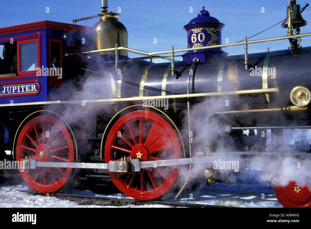 La locomotive à vapeur, Golden Spike National Historic Site, Utah USA Banque D'Images