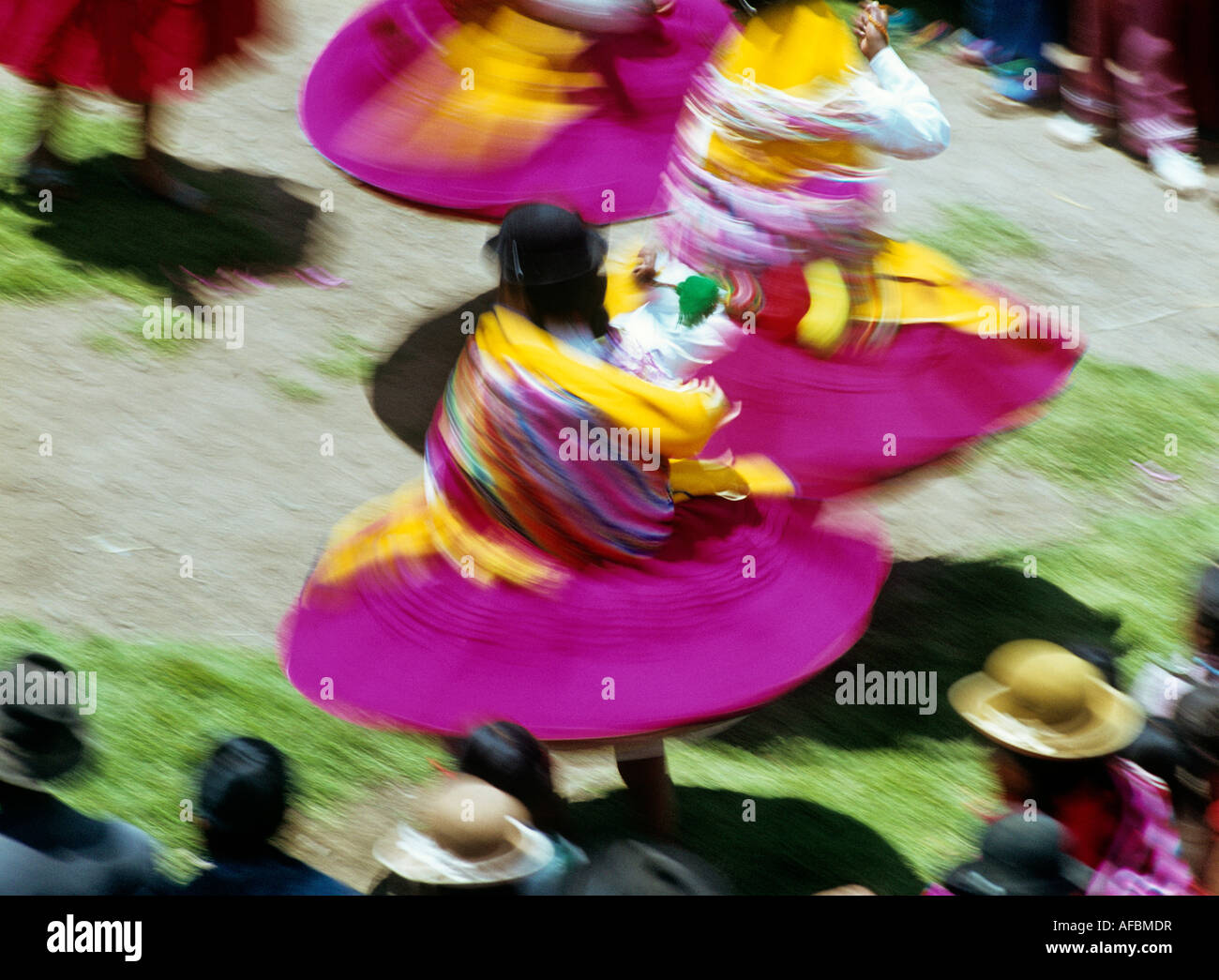Les femmes indiennes festival folklorique de danse de la Virgen de la calendaria ville de Puno pérou Banque D'Images