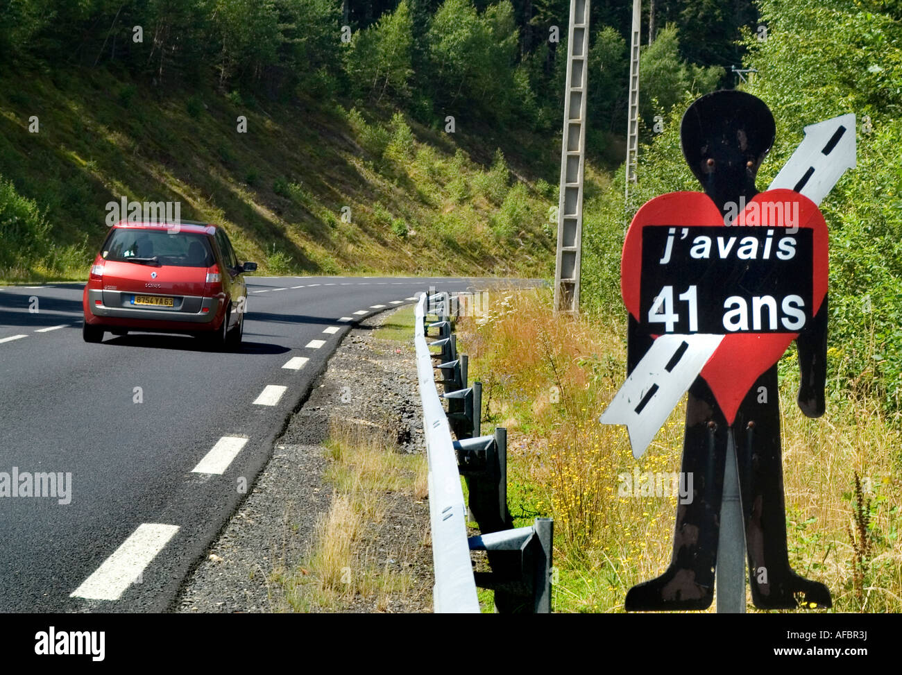 Road France Mort morts d'accident de la circulation 41 ans Banque D'Images