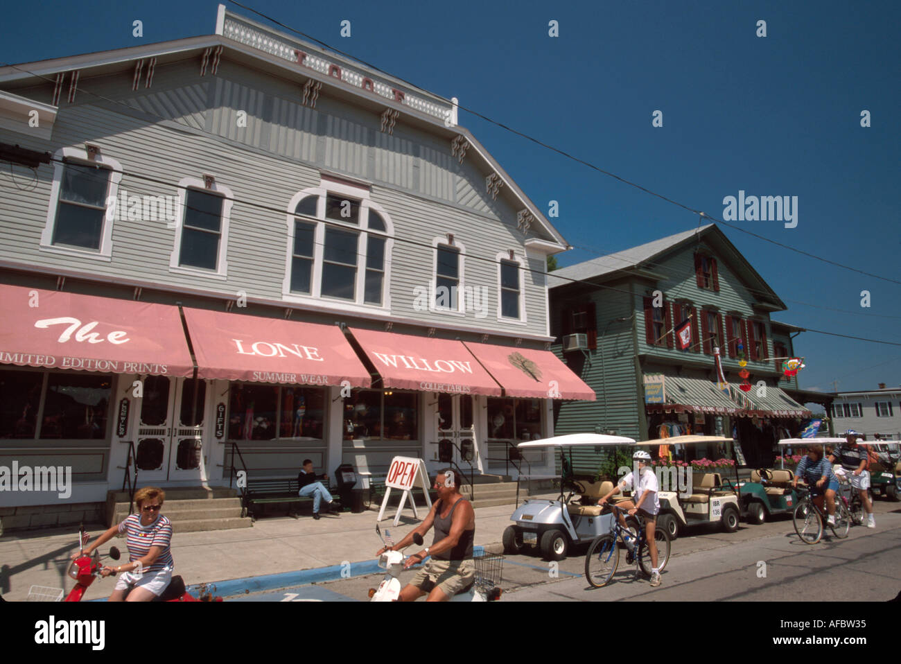 Ohio Lake Erie,South Bass Island,Put in Bay,Catawba Avenue Shops,shopping shopper shoppers shopping magasins marché marchés achats vente, détail Banque D'Images
