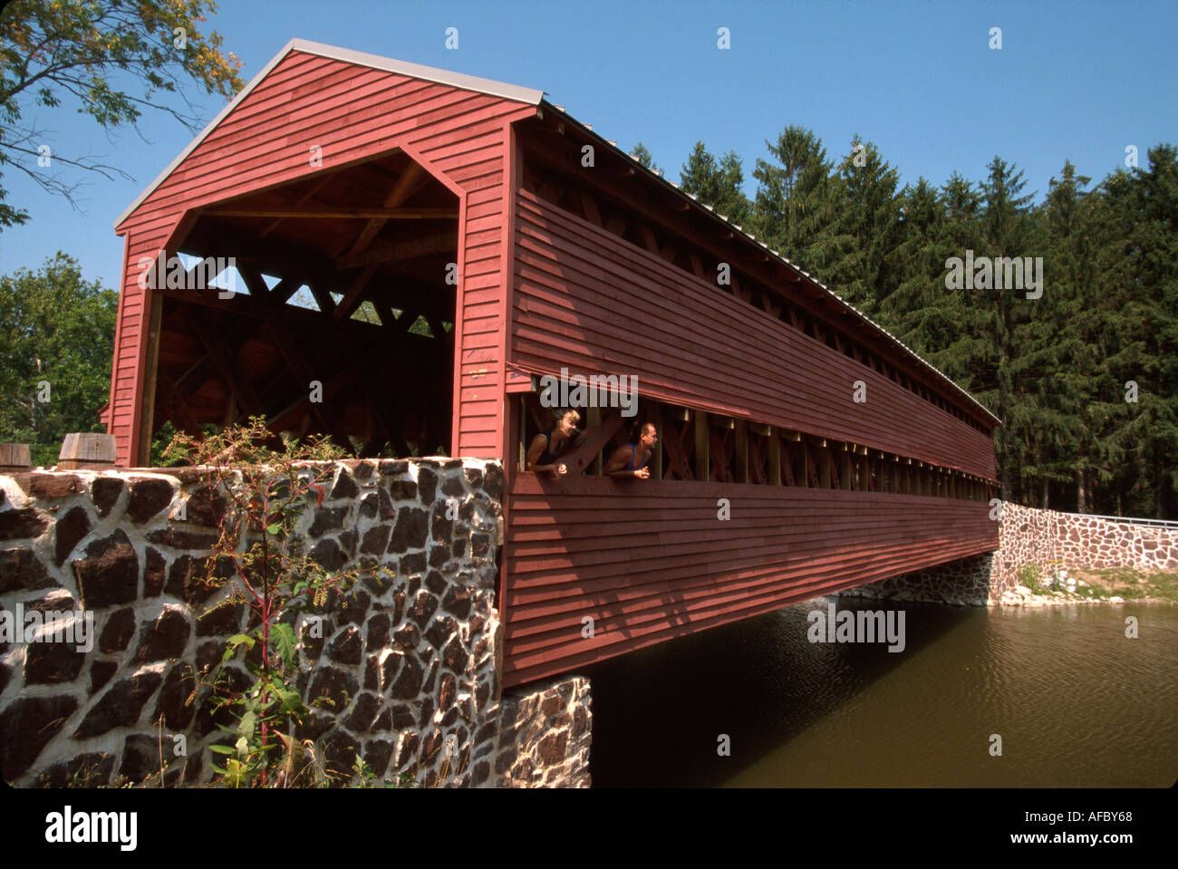 Pennsylvania,Gettysburg Sachs Covered Bridge,overpass,link,connection,construit 1852 91 pieds de long 15 pieds de large PA071,PA071 Banque D'Images