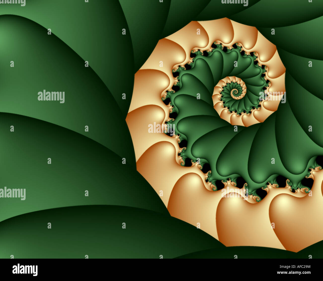 Résumé de l'image fractale qui ressemble à une spirale de forme coeur Banque D'Images