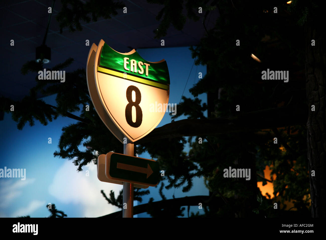 Epcot Center Walt Disney World Orlando Floride œuvres plastiques fantastique exhibition road sign Banque D'Images