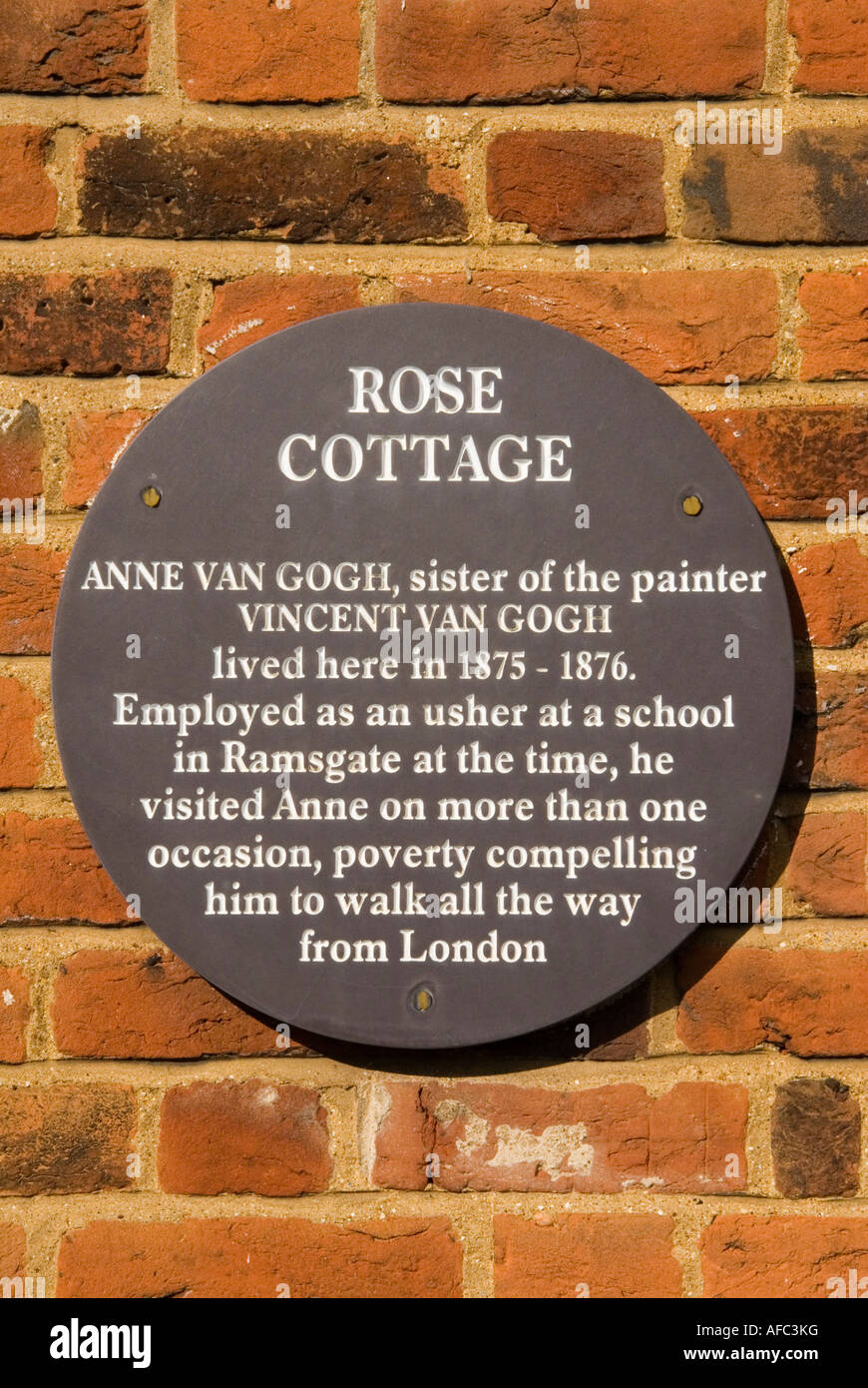 Rose Cottage plaque Vincent Van Gogh Welwyn Hertfordshire UK HOMER SYKES Banque D'Images