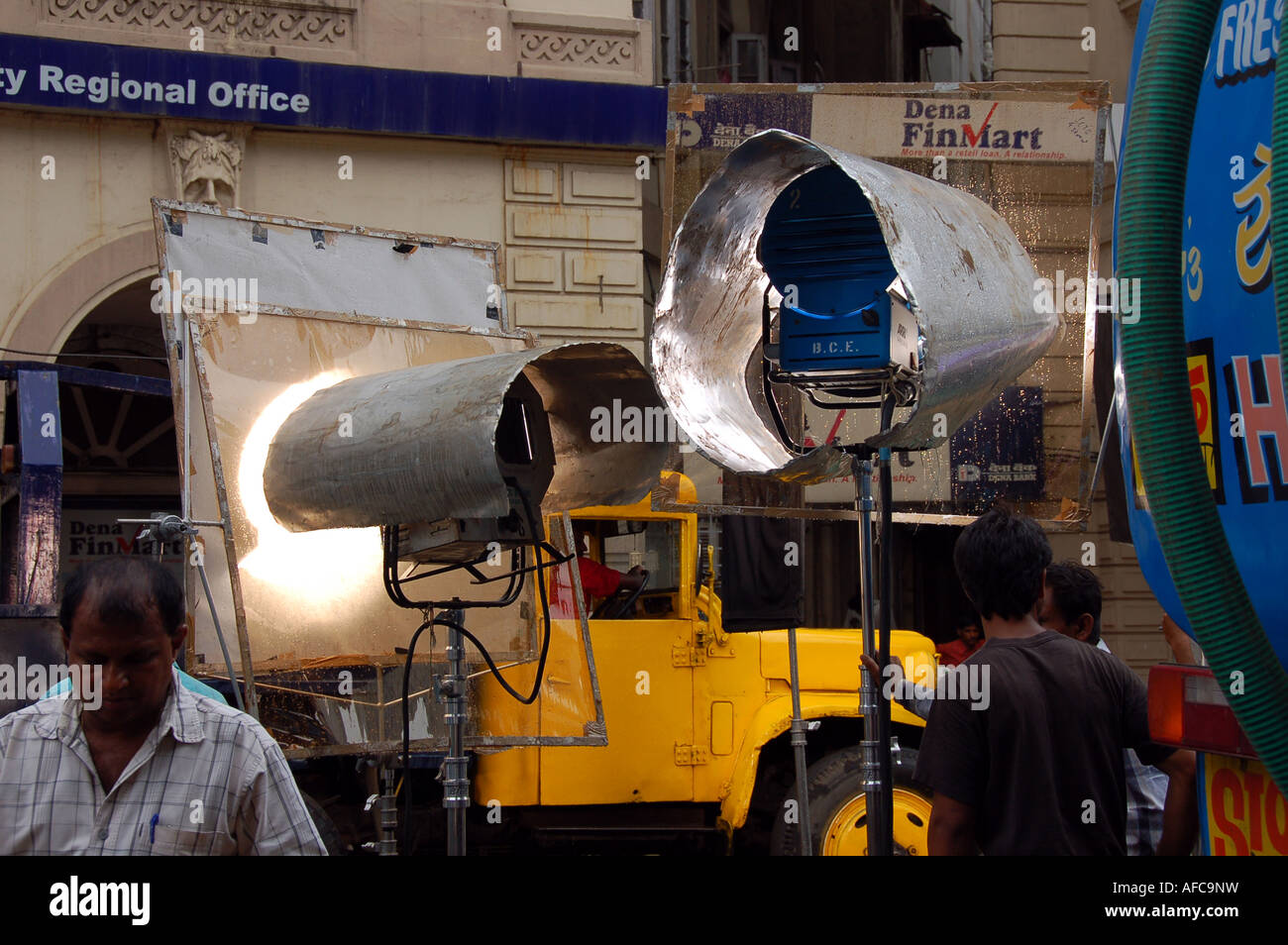 Faire un film de Bollywood à Mumbai / Bombay, Inde Banque D'Images