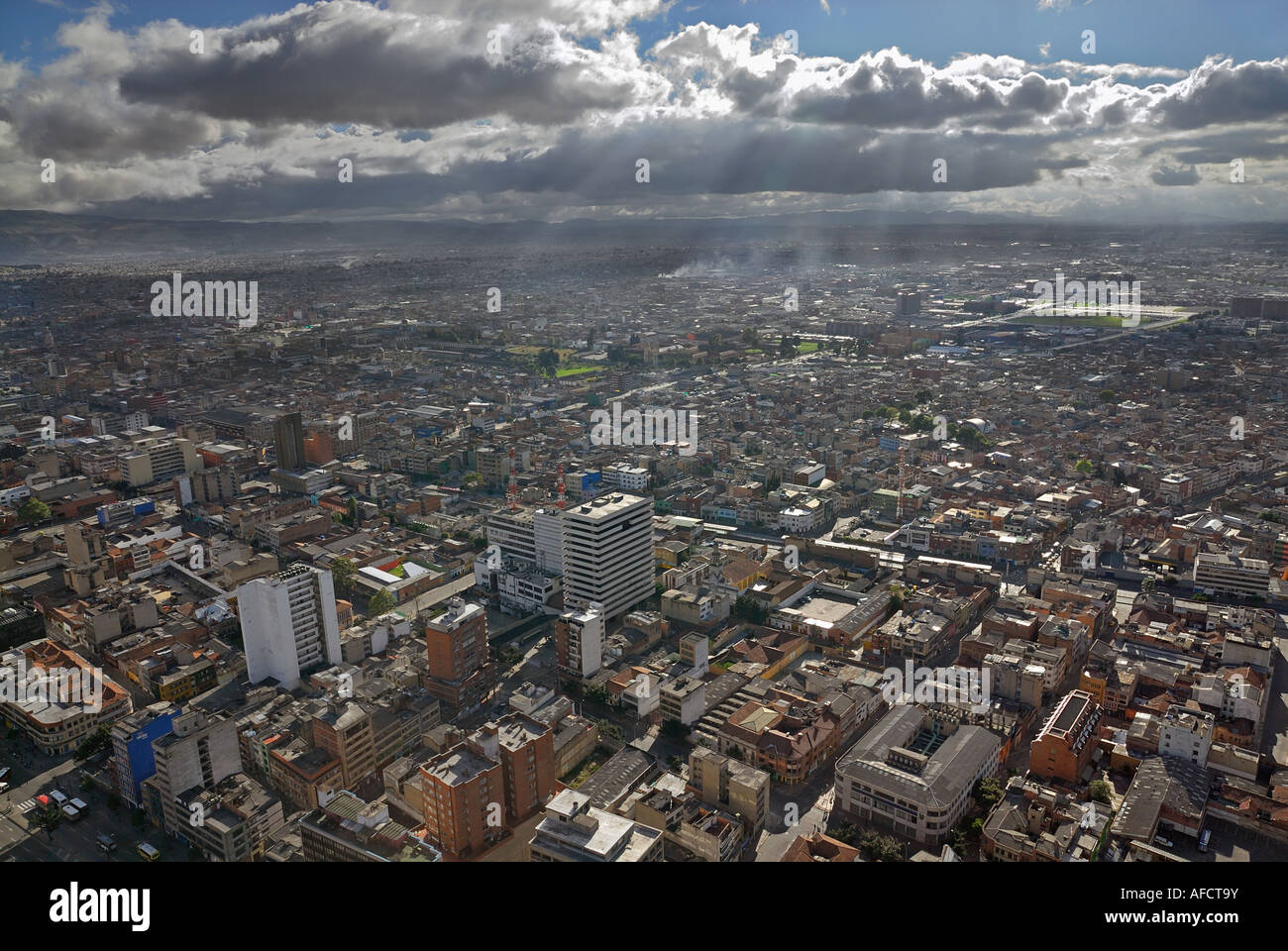 Vue panoramique sur le centre de Bogotá. Banque D'Images