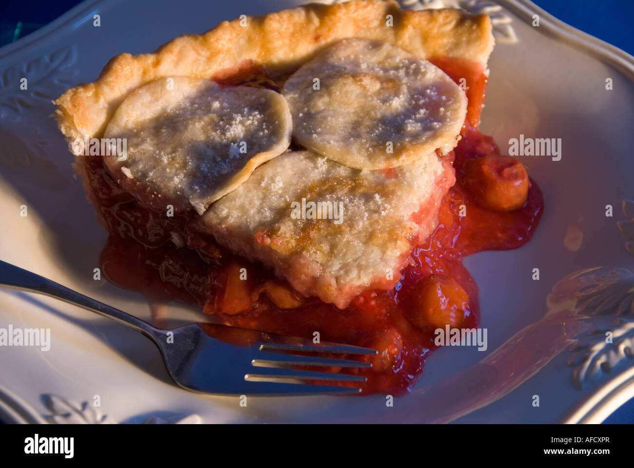 Tranche d'Honemade cherry pie. Libre. USA. Banque D'Images