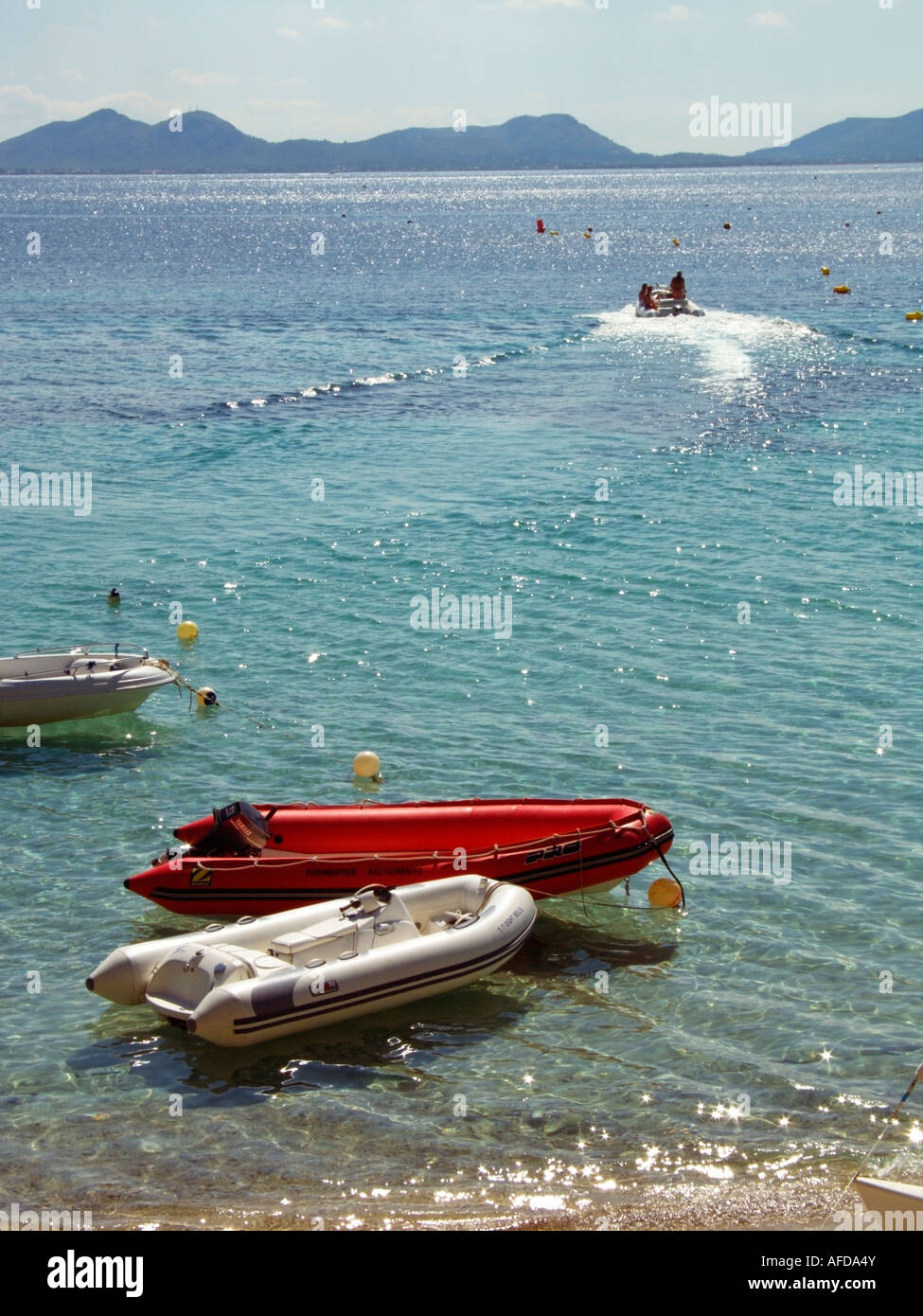 La plage, Platja de Formentor, Badia de Pollencia, région de Tramuntana, Majorque, Mer Méditerranée, Iles Baléares, Espagne Banque D'Images