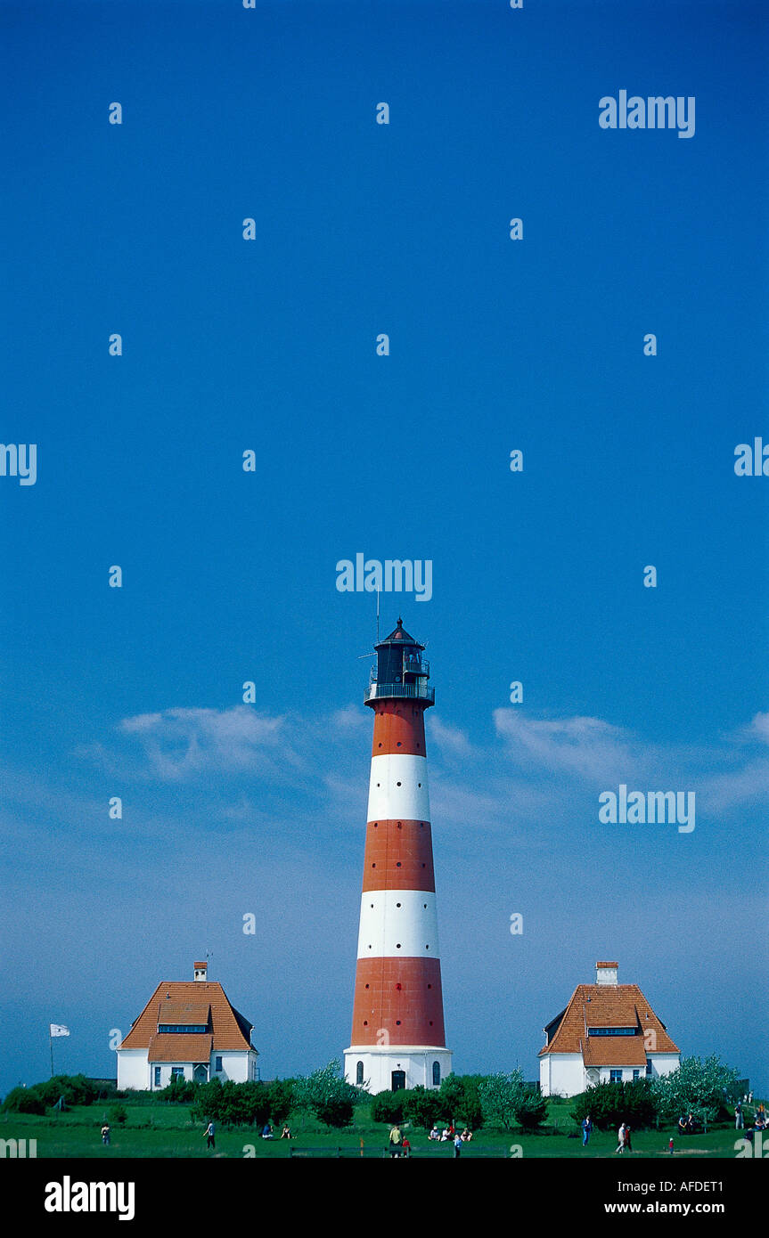 Phare, Büsum, Halbinsel Eiderstedt Schleswig-Holstein, Allemagne Banque D'Images